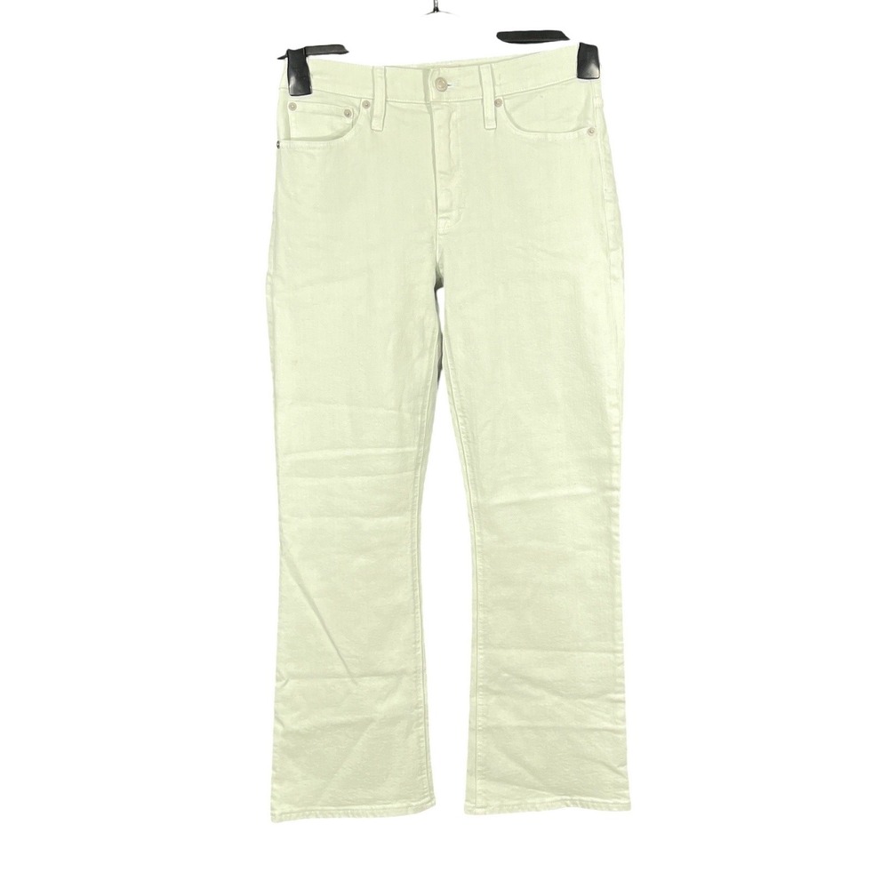 NWT J CREW Garment Dyed PALE GREEN Denim BILLIE Demi Boot Cut Cropped Jeans 27